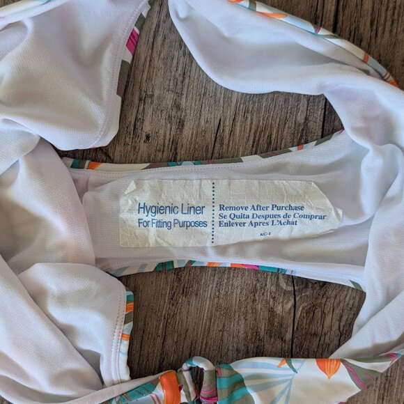 Roxy - Bikini Bottom Mid Rise Hipster Tropical Leaf White, Pink, Orange, Green - Picture 11 of 12